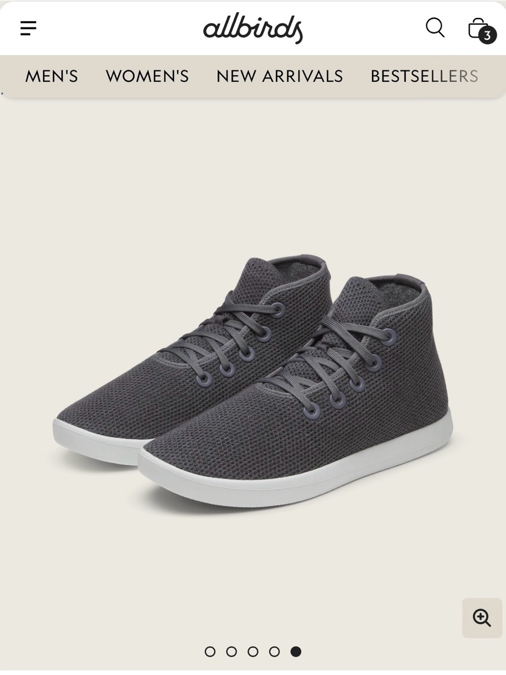 AllBirds Women's Tree Topper - Stormy Grey (Barely Grey Sole) Size 10